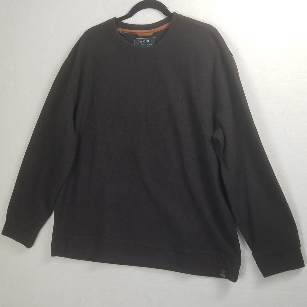 Jachs NY Sweatshirt Mens XXL Brown NWOT Wool Blend Fleece Crew Neck Pullover